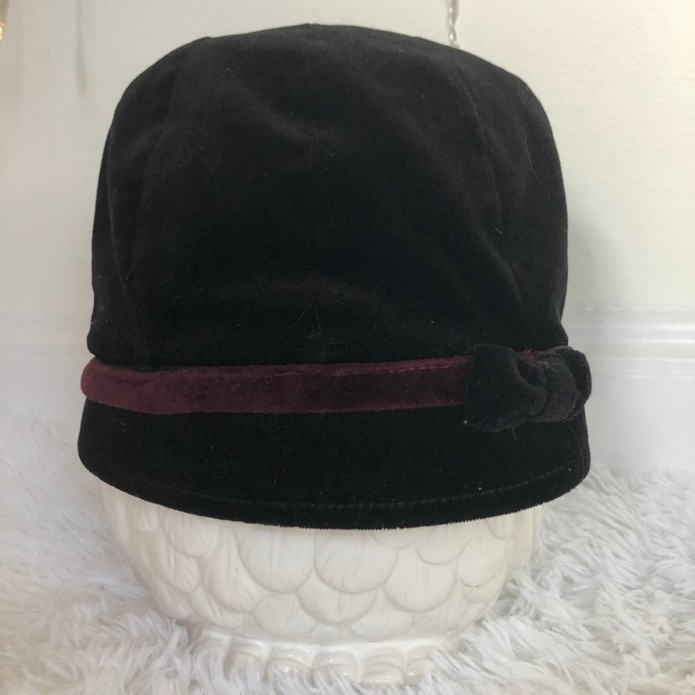 Black Hat with Red Accents and a Black Bow